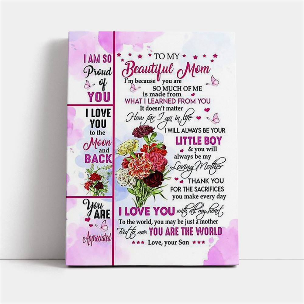 Thank You For All The Sacrifices Canvas, Mother&#39;s Day Canvas Art, Gift For Mom, Birthday Gift, Mother&#39;s Day Wall Art