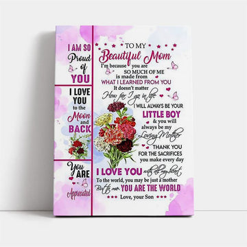 Thank You For All The Sacrifices Canvas, Mother&#39;s Day Canvas Art, Gift For Mom, Birthday Gift, Mother&#39;s Day Wall Art