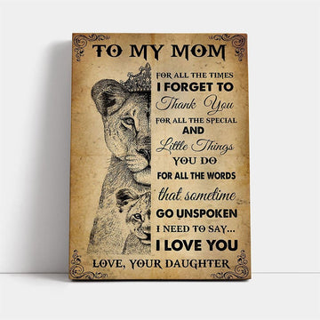 Thank You Mom Canvas, Mother&#39;s Day Canvas Art, Gift For Mom, Birthday Gift, Mother&#39;s Day Wall Art