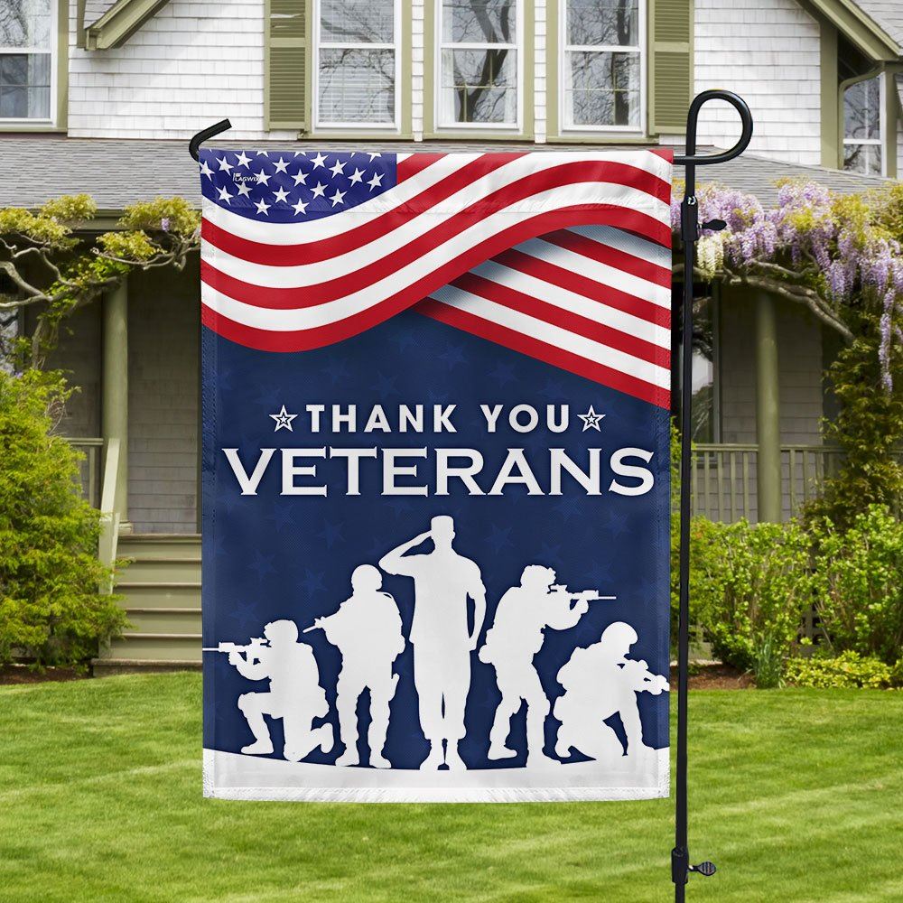 Thank You Veterans The US American Flag, Outdoor House Flags, Christian Flag, Scripture Flag, Garden Banner
