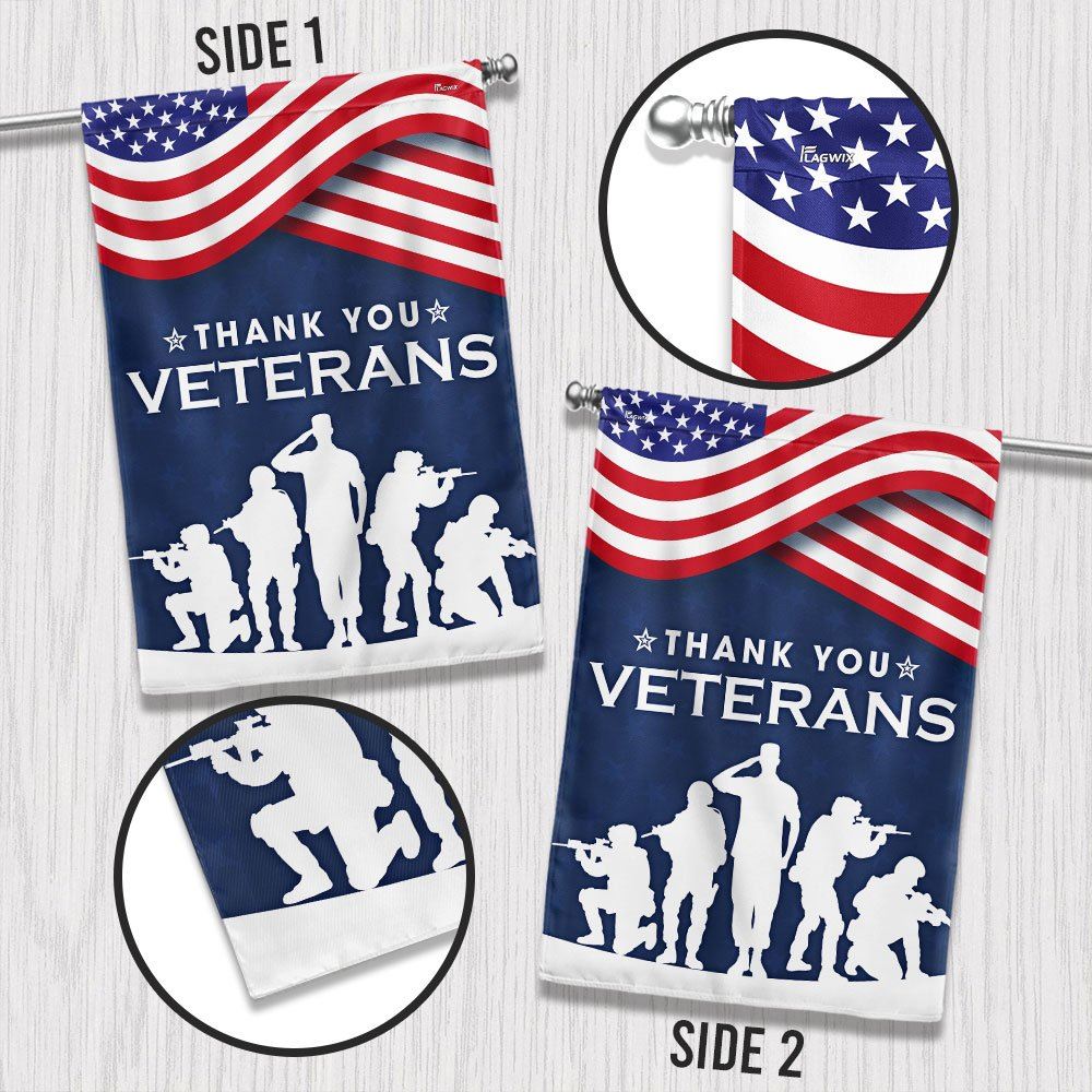 Thank You Veterans The US American Flag, Outdoor House Flags, Christian Flag, Scripture Flag, Garden Banner