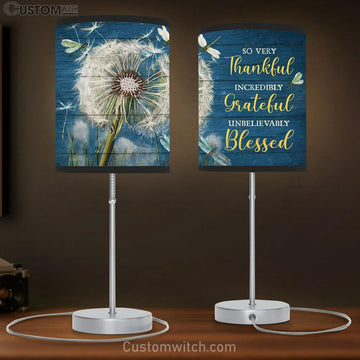 Thankful Graceful Blessed Dandelion Large Table Lamp - Christian Table Lamp Prints - Religious Table Lamp Art