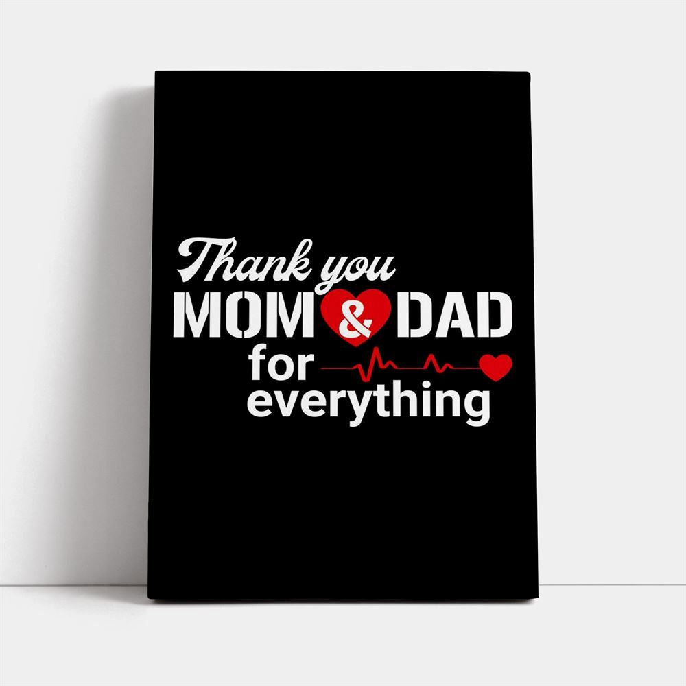 Thanks Mom And Dad Canvas, Mother&#39;s Day Canvas Art, Gift For Mom, Birthday Gift, Mother&#39;s Day Wall Art