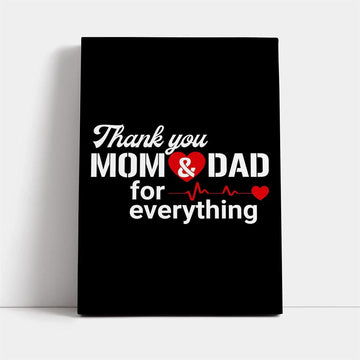 Thanks Mom And Dad Canvas, Mother&#39;s Day Canvas Art, Gift For Mom, Birthday Gift, Mother&#39;s Day Wall Art