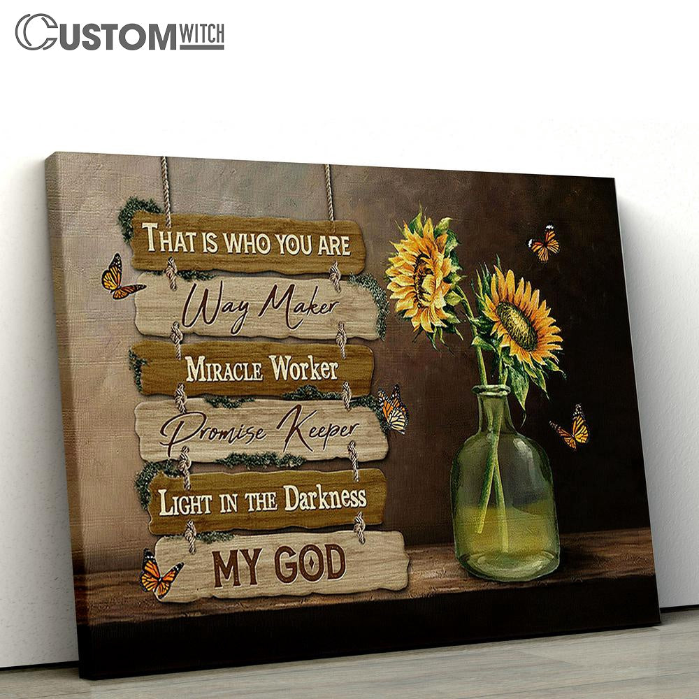 That Is Who You Are Sunflower Monarch Butterfly Canvas Art - Christian Wall Art Decor - Bible Verse Canvas