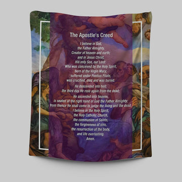 The Apostle&#39;s Creed Tapestry Prints - Jesus Christ Surrounded By His Apostles - Christian Tapestries Wall Art Decor