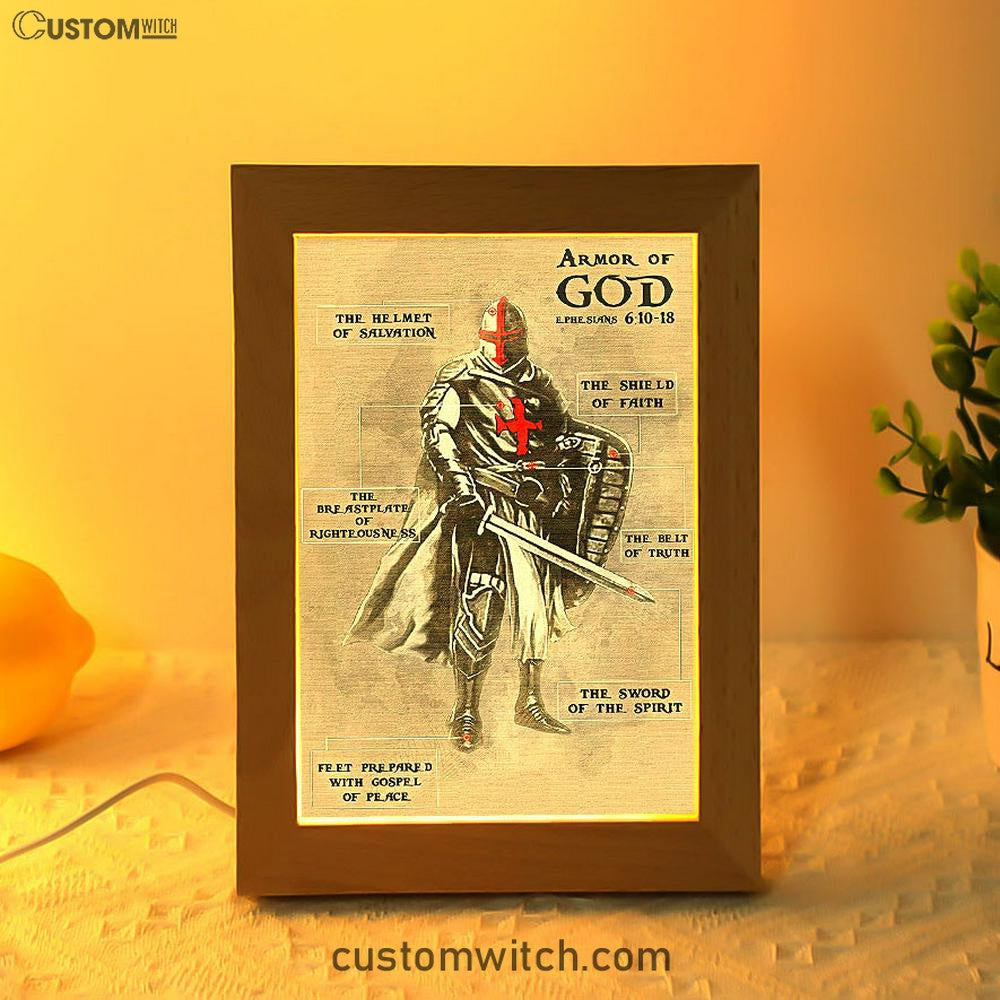 The Armor of God Frame Lamp Art - Ephesians 610 18 NIV - Christian Frame Lamp - Religious Gifts Night Light