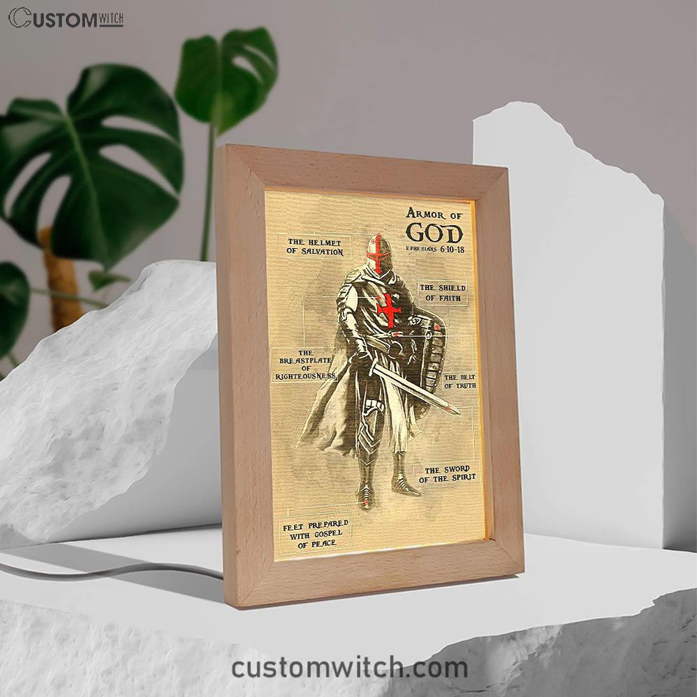 The Armor of God Frame Lamp Art - Ephesians 610 18 NIV - Christian Frame Lamp - Religious Gifts Night Light