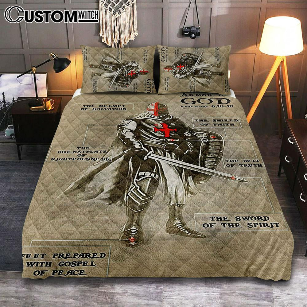 The Armor of God Quilt Bedding Set Bedroom - Ephesians 610 18 NIV - Christian Cover Twin Bedding Quilt Bedding Set - Religious Quilt Bedding Set Prints