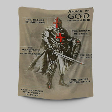 The Armor of God Tapestry Wall Art - Ephesians 610 18 NIV - Christian Wall Tapestry - Religious Tapestries Wall Hanging Prints