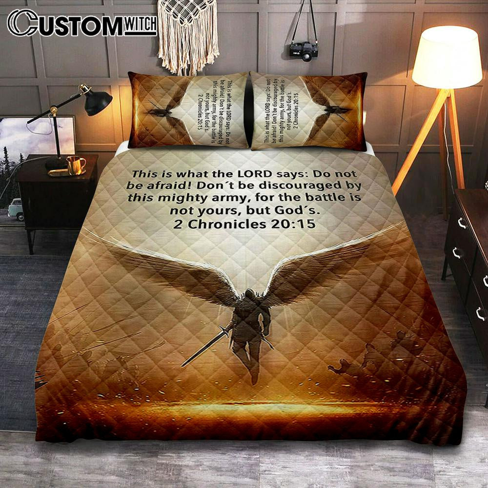 The Battle Is Not Yours But God&#39;s - 2 Chronicles 20 15 Quilt Bedding Set Bedroom - Wing Of God - Christian Quilt Bedding Set Bedroom Decor