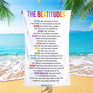 The Beatitudes Beach Towel - Christian Beach Towel Decor