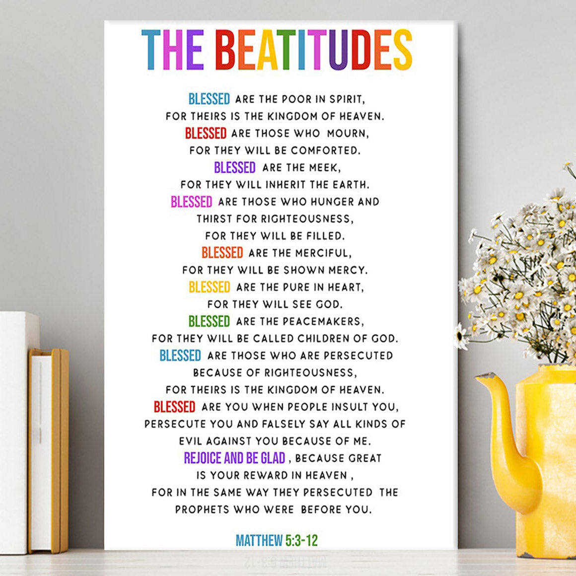 The Beatitudes Canvas Wall Art - Christian Canvas Wall Art Decor