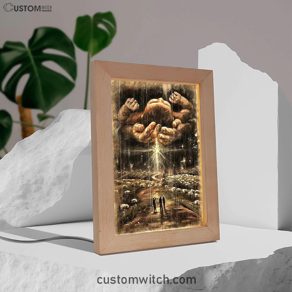 The Day He Was Born Jesus Frame Lamp Art - Christian Art - Bible Verse Art - Religious Home Decor