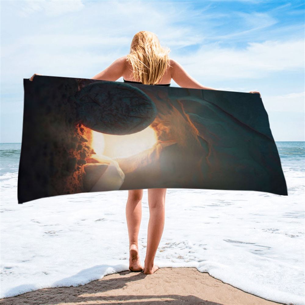 The Empty Tomb Beach Towel Pictures - Christian Beach Towel - Beach Towel Easter Beach Towel