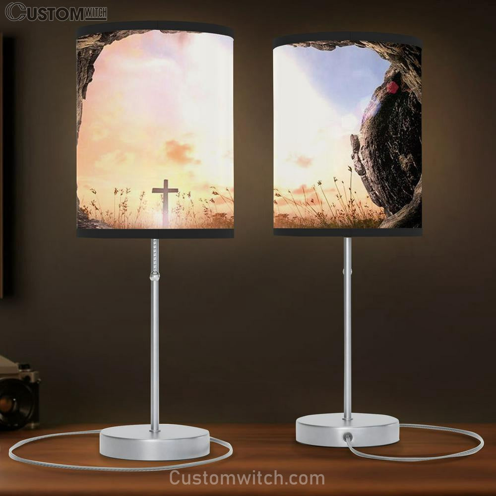 The Empty Tomb Easter Table Lamp Art - Christian Lamp Gift Decor - Easter Lamp Gift
