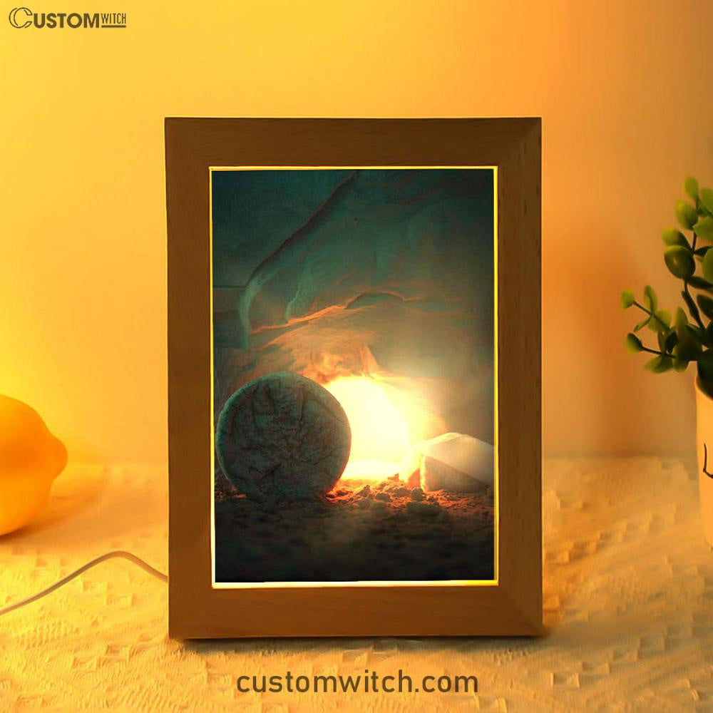 The Empty Tomb Frame Lamp Pictures - Christian Art - Frame Lamp Easter Decor