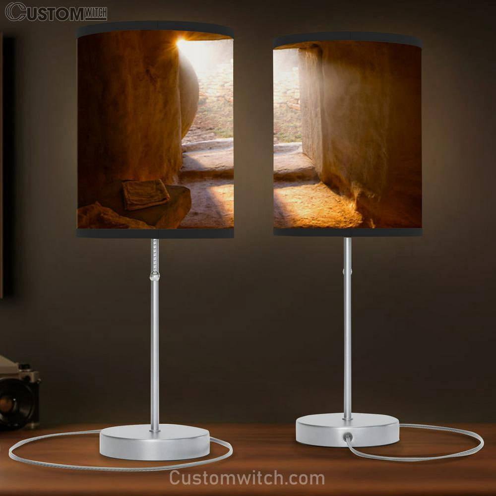 The Empty Tomb Picture Table Lamp Art - Christian Lamp Gift Decor - Easter Lamp Gift