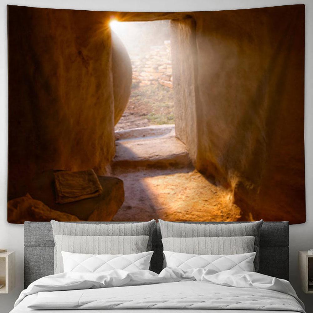 The Empty Tomb Picture Tapestry Art - Christian Wall Art Decor - Easter Wall Art