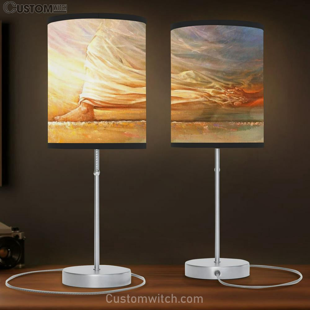The Feet Of Jesus Table Lamp - Touch Of Faith Large Table Lamp - Christian Table Lamp Prints - Religious Table Lamp Art