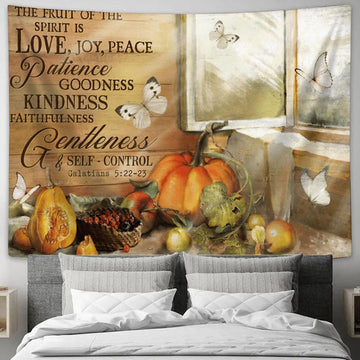 The Fruit Of The Holy Spirit Is Love Joy Peace Patience Goodness Large Tapestry - Christian Tapestry Prints - Religious Tapestry Art
