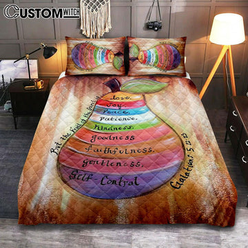 The Fruit Of The Spirit Galatians 5 22 23 Quilt Bedding Set Bedroom - Christian Quilt Bedding Set Bedroom Decor