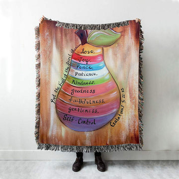 The Fruit Of The Spirit Galatians 5 22 23 Woven Throw Blanket - Christian Woven Throw Blanket Decor
