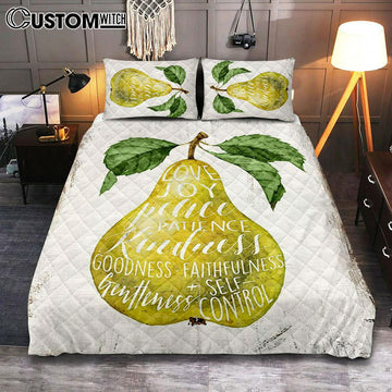 The Fruit Of The Spirit Quilt Bedding Set Bedroom - Pear Kitchen Cover Twin Bedding Decor - Christian Quilt Bedding Set Bedroom Decor