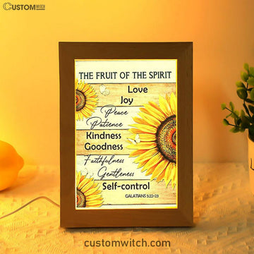 The Fruit Of The Spirit Sunflower Butterfly Frame Lamp Print - Inspirational Frame Lamp Art - Christian Art Home Decor