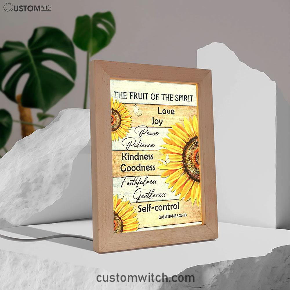The Fruit Of The Spirit Sunflower Butterfly Frame Lamp Print - Inspirational Frame Lamp Art - Christian Art Home Decor