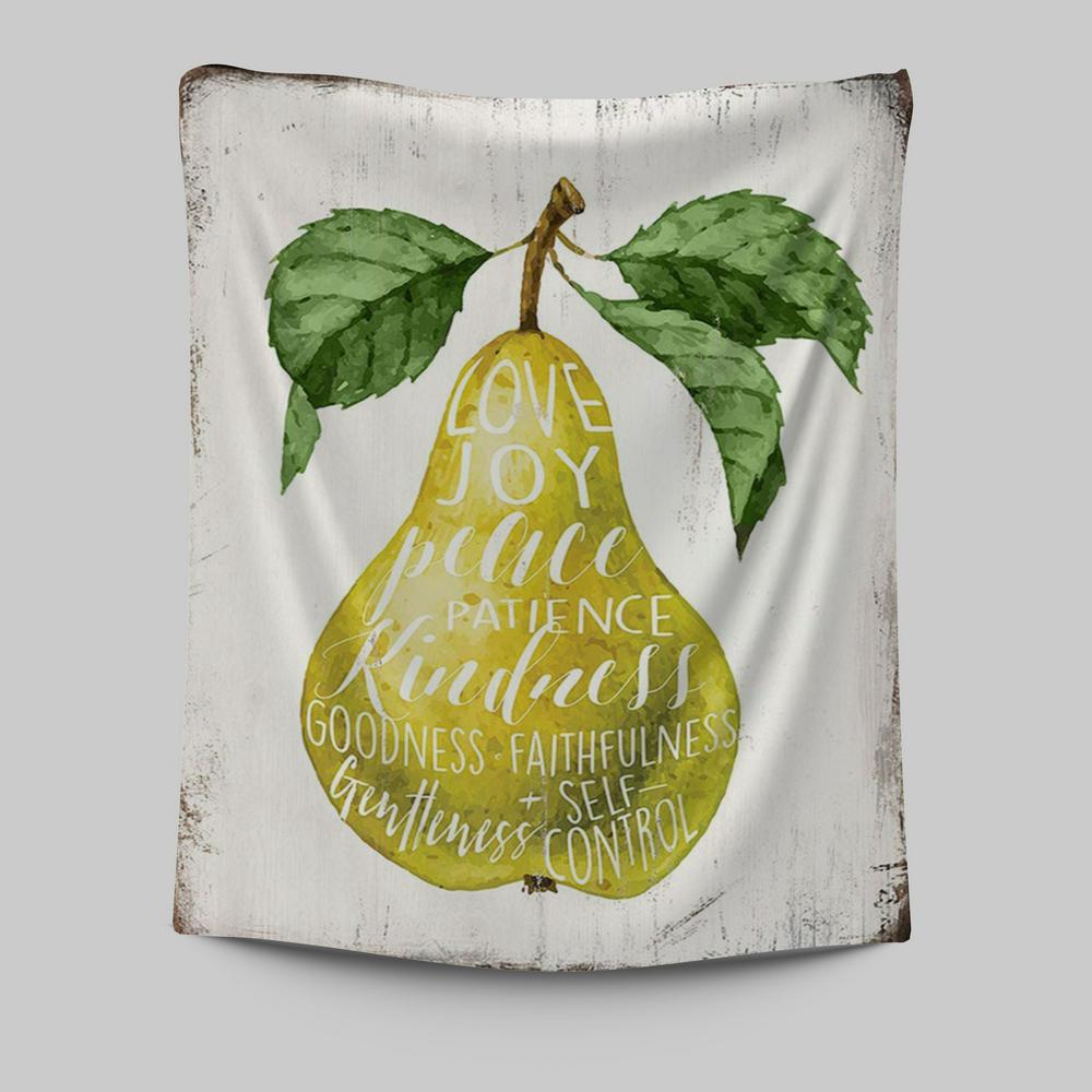 The Fruit Of The Spirit Tapestry Wall Art - Pear Kitchen Wall Decor - Christian Tapestries Wall Art Decor