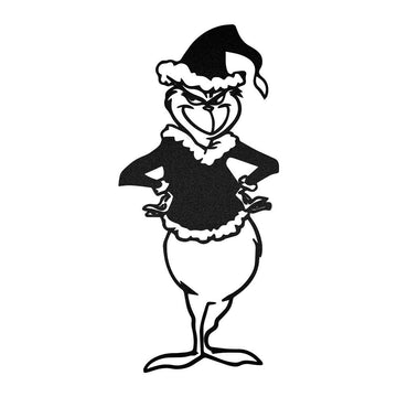 The Grinch Standing Christmas Gifts Wall Decoration Metal Sign, Christmas Gift, Christmas Home Decor Sign, Christmas Outdoor Metal Sign