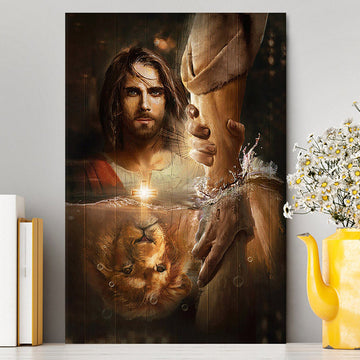 The Hand Of God Canvas - Lion Of Judah Jesus Canvas - Christian Wall Art - Religious Home Decor