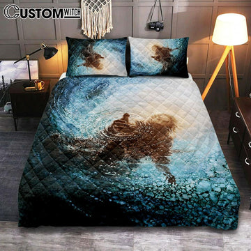 The Hand Of God In Water Quilt Bedding Set Prints - Christian Cover Twin Bedding Decor - Bible Verse Quilt Bedding Set Art