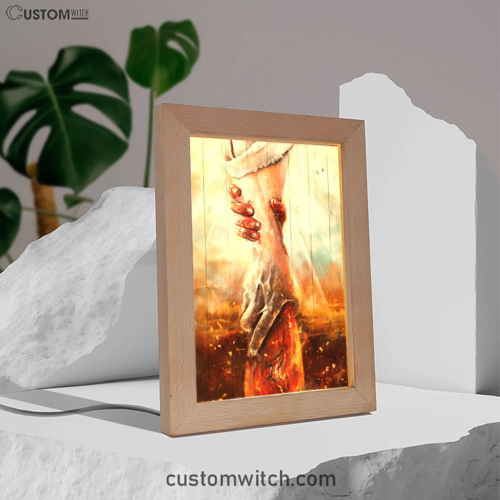 The Hand Of God Jesus Frame Lamp Prints - Jesus Christ Frame Lamp Art - Christian Decor