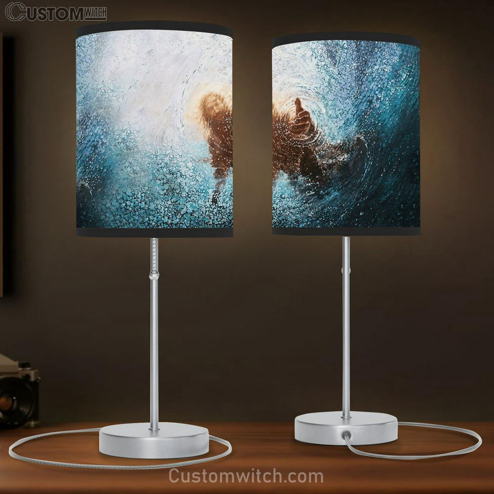 The Hand Of God Jesus Large Table Lamp - Christian Table Lamp Prints - Religious Table Lamp Art