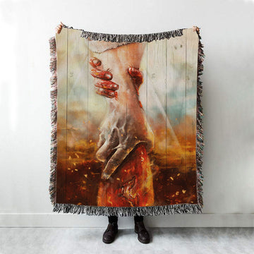 The Hand Of God Jesus Woven Blanket Prints - Jesus Christ Woven Blanket Art - Christian Boho Blanket