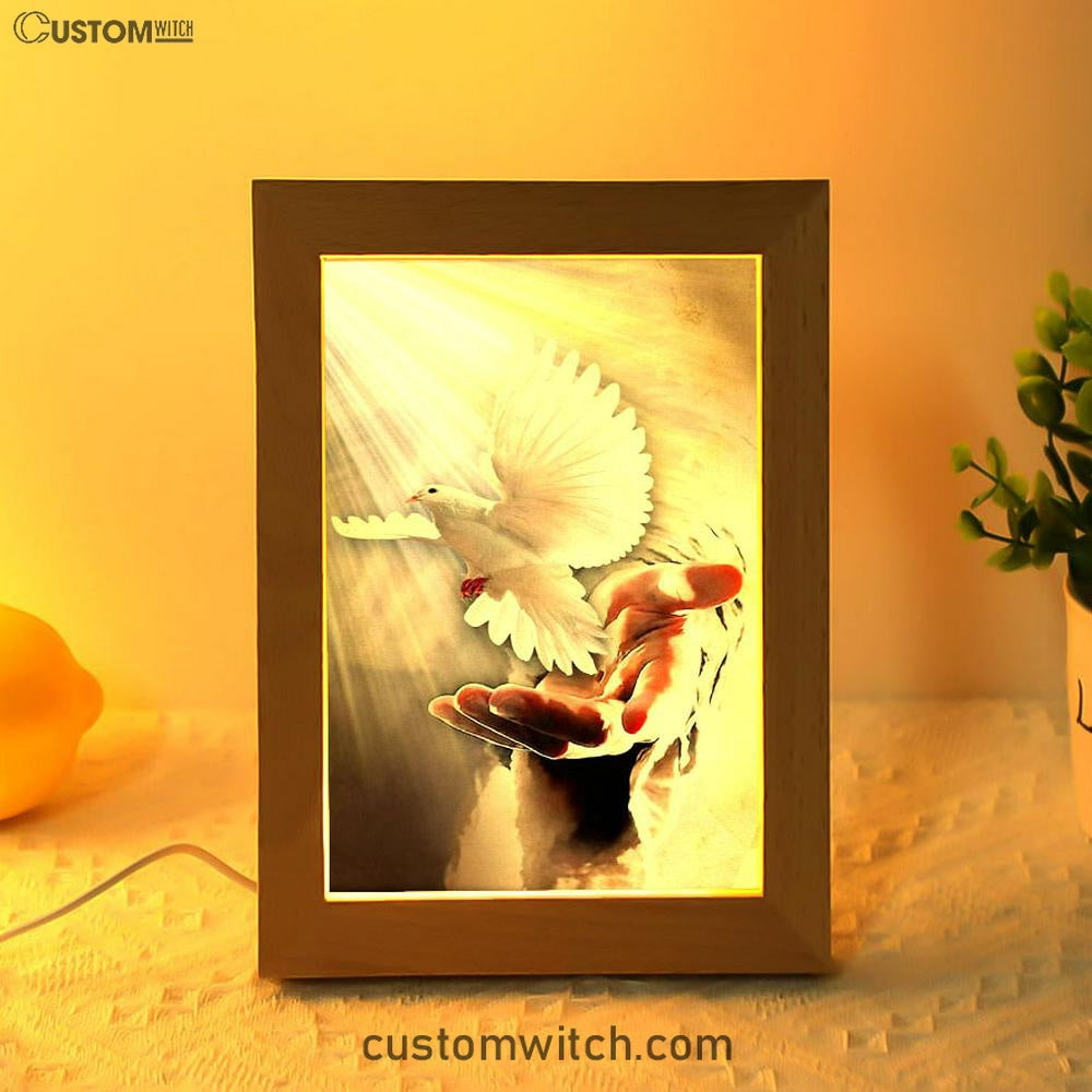 The Hand Of God Picture Jesus Hands Frame Lamp Prints - Bible Verse Decor - Scripture Art