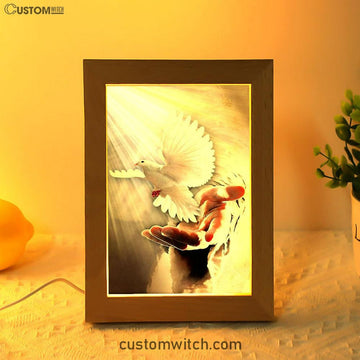 The Hand Of God Picture Jesus Hands Frame Lamp Prints - Bible Verse Decor - Scripture Art