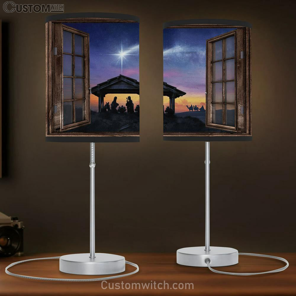 The Holy Night Jesus Large Table Lamp - Christian Table Lamp Prints - Religious Table Lamp Art