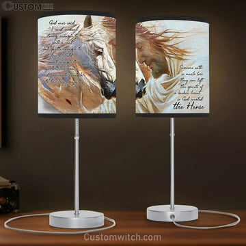 The Horse And Jesus Table Lamp Gift - God Created The Horse Wall Decor - Jesus Christ Table Lamp - Christian Table Lamp Prints