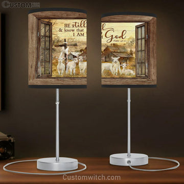 The Lamps Of God Old Barn Be Still &amp; Know That I Am God Table Lamp Art - Bible Verse Lamp Gift - Christian Bedroom Decor