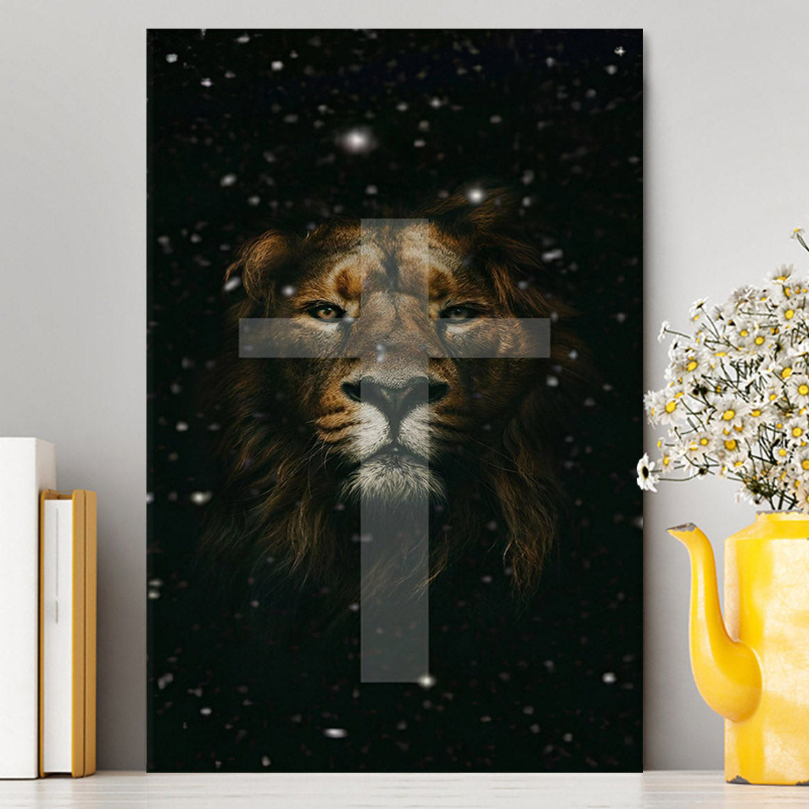The Lion King Cross Canvas Prints - Lion Canvas Art - Christian Inspirational Canvas