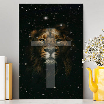 The Lion King Cross Canvas Prints - Lion Canvas Art - Christian Inspirational Canvas