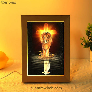 The Lion Of Judah And The Lamb Of God Frame Lamp Prints - Bible Verse Decor - Scripture Art