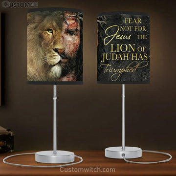 The Lion Of Judah Has Triumphed Table Lamp Gift - Half Jesus Half Lion - Jesus Christ Table Lamp - Christian Table Lamp Prints