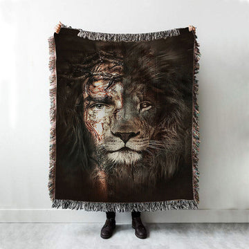 The Lion Of Judah The Perfect Combination Woven Throw Blanket - Bible Verse Woven Blanket Art - Inspirational Art - Christian Home Decor