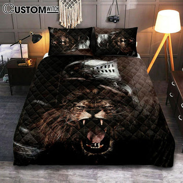 The Lion Of Judah Warrior Of Christ Quilt Bedding Set Art - Christian Art - Bible Verse Bedroom - Religious Home Decor