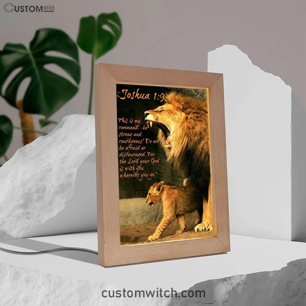 The Lion This Is My Command Frame Lamp Prints - Lion Frame Lamp Art - Christian Inspirational Frame Lamp