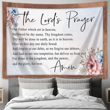The Lord&#39;s Prayer Kjv Tapestry Art - Scripture Tapestry Prints - Christian Wall Art
